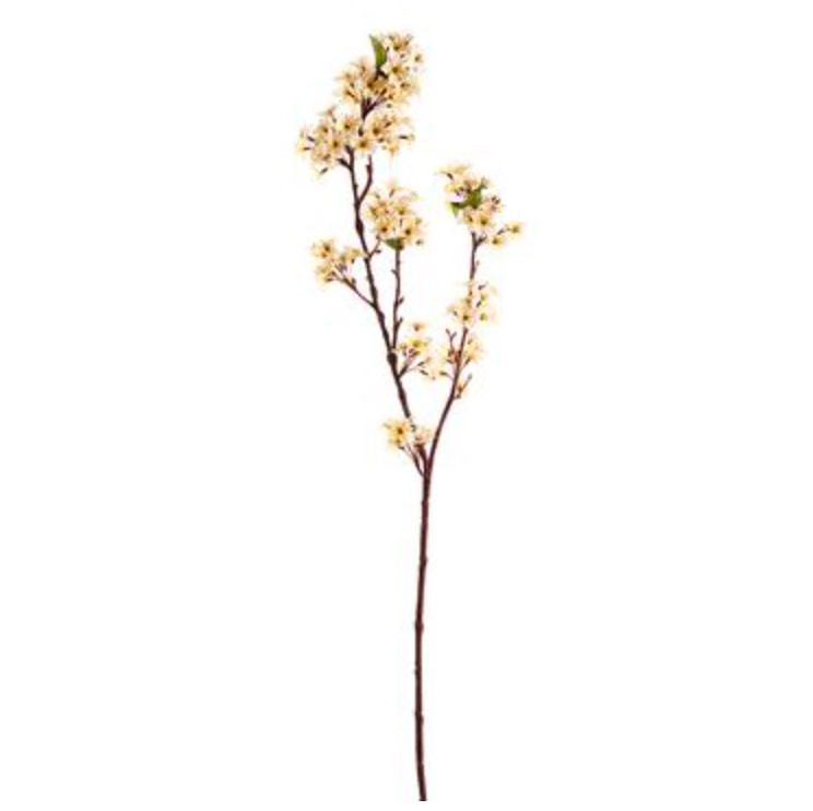 Cream Mini Blossom Spray 40" - Artificial Pear Blossom Branch