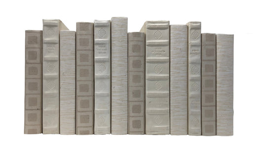 Custom Leather bound Books in Sets of 3 with Ivory, Neutral Squares, & Striated 8.5"-9.5"