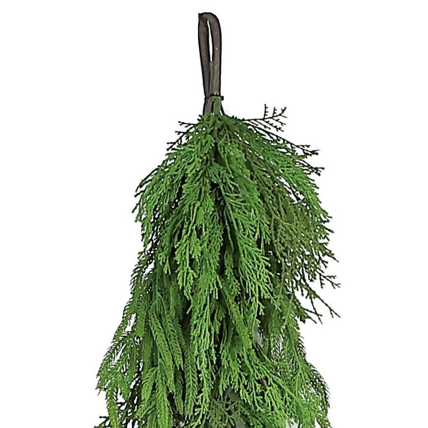 DELUXE NORFOLK PINE AND CEDAR GARLAND, 5', GREEN