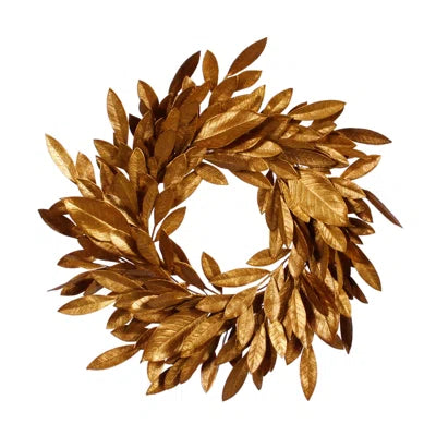 29 Inch Gold Magnolia Leaf Wreath