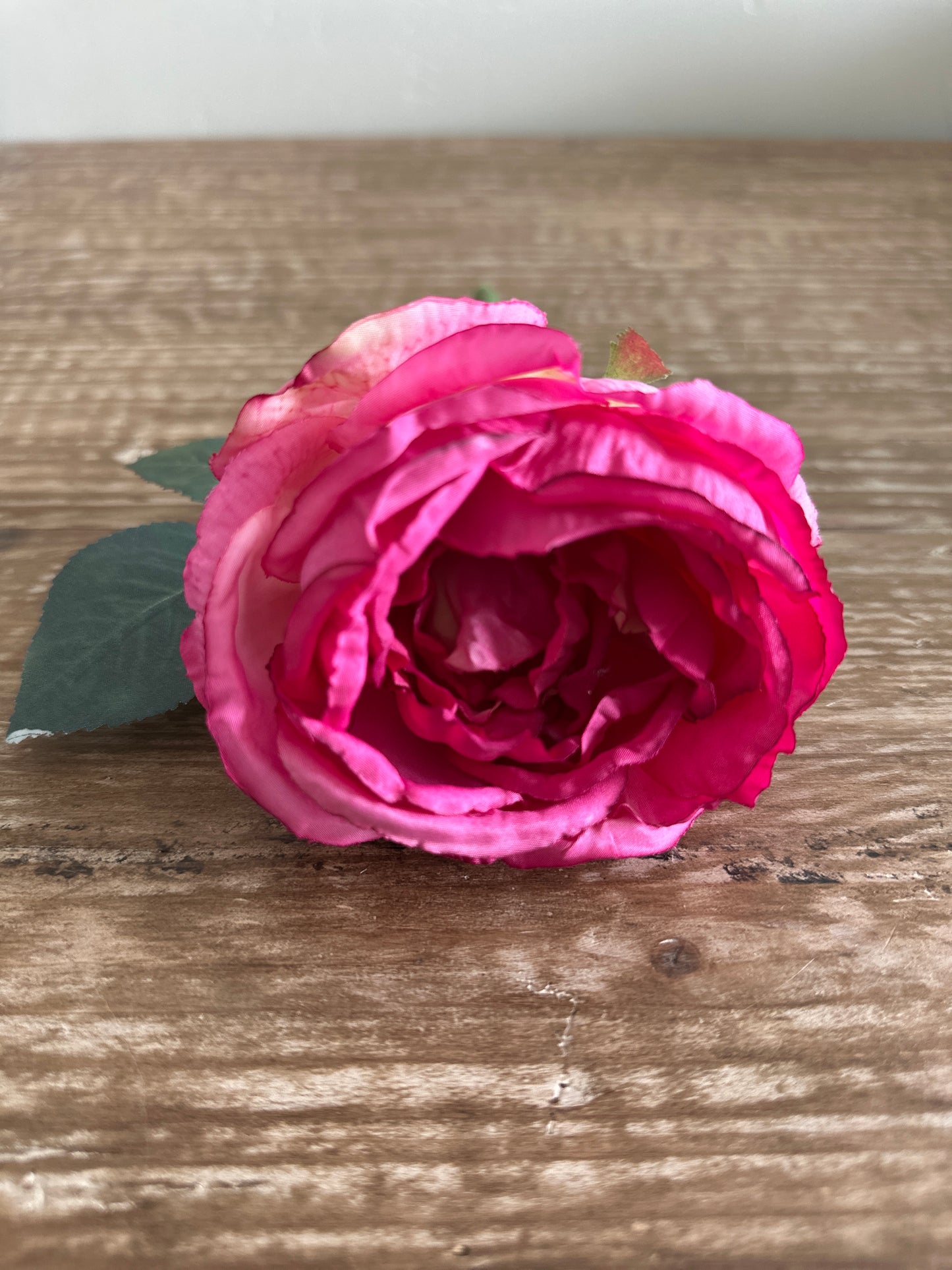 13" Rose Stem in Dark Pink