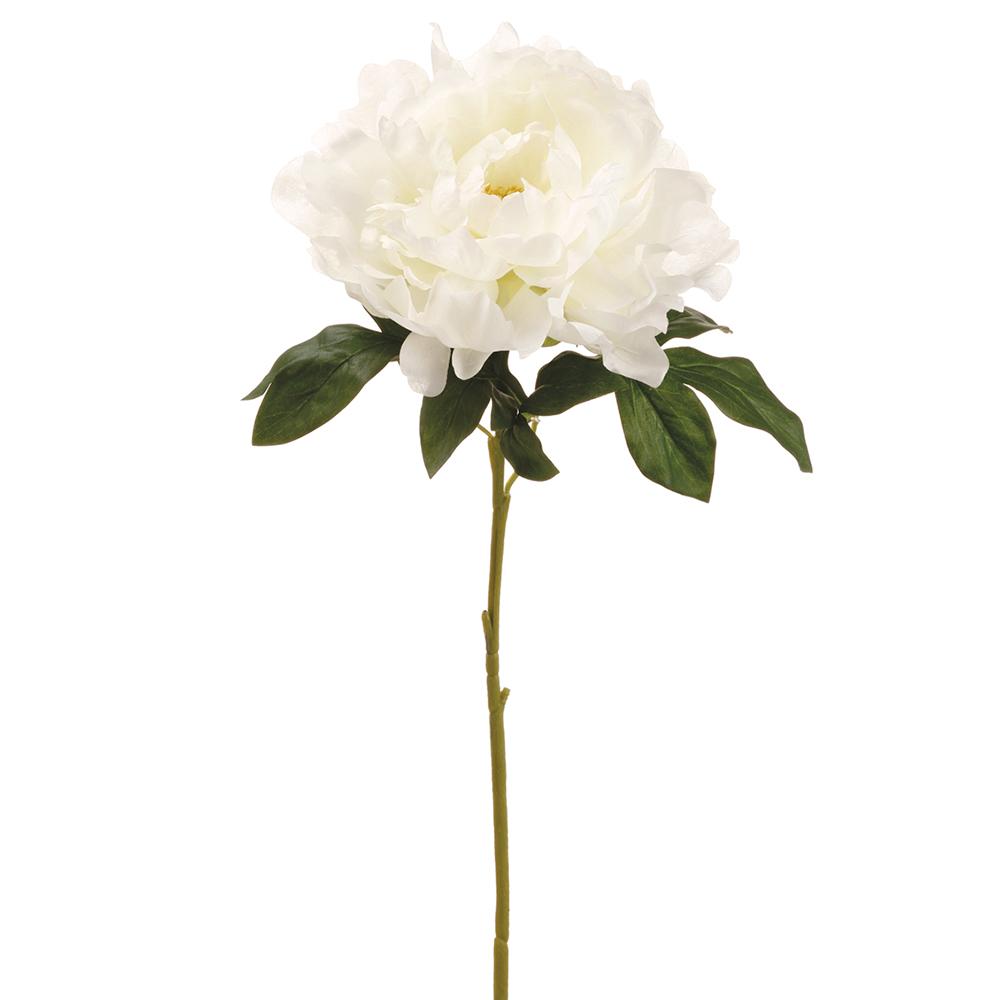 23" Peony Spray White