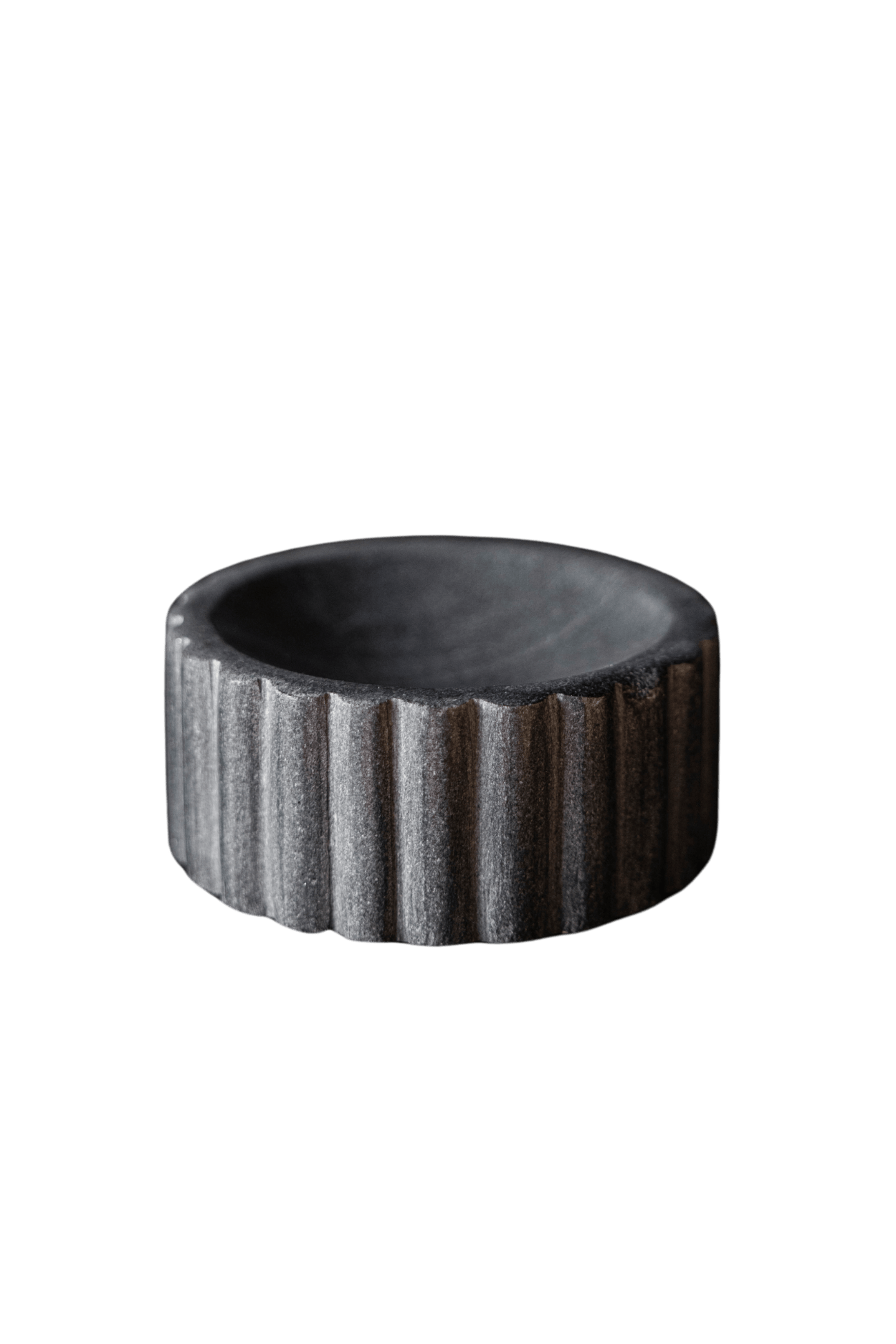 Fluted Soap Dish Black Marble