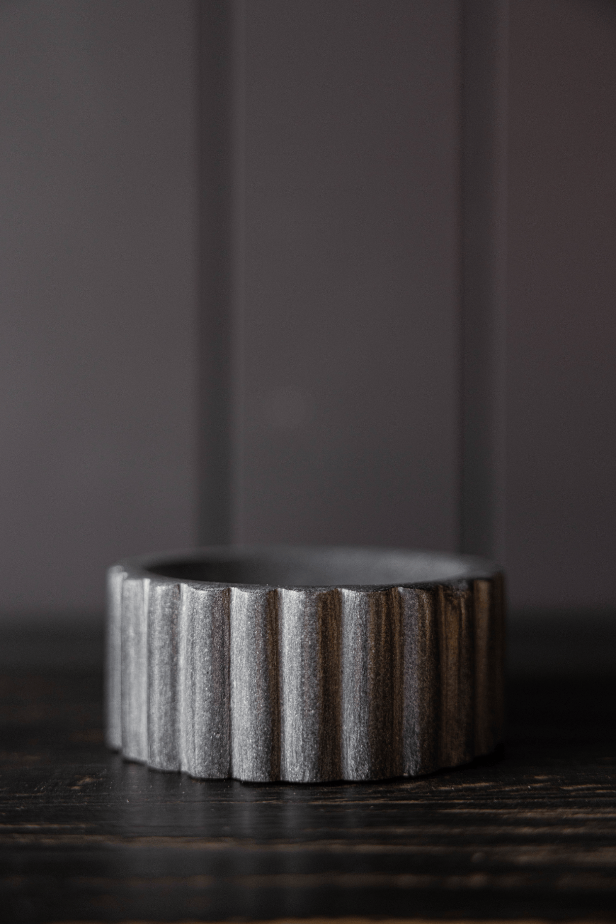 Fluted Soap Dish Black Marble