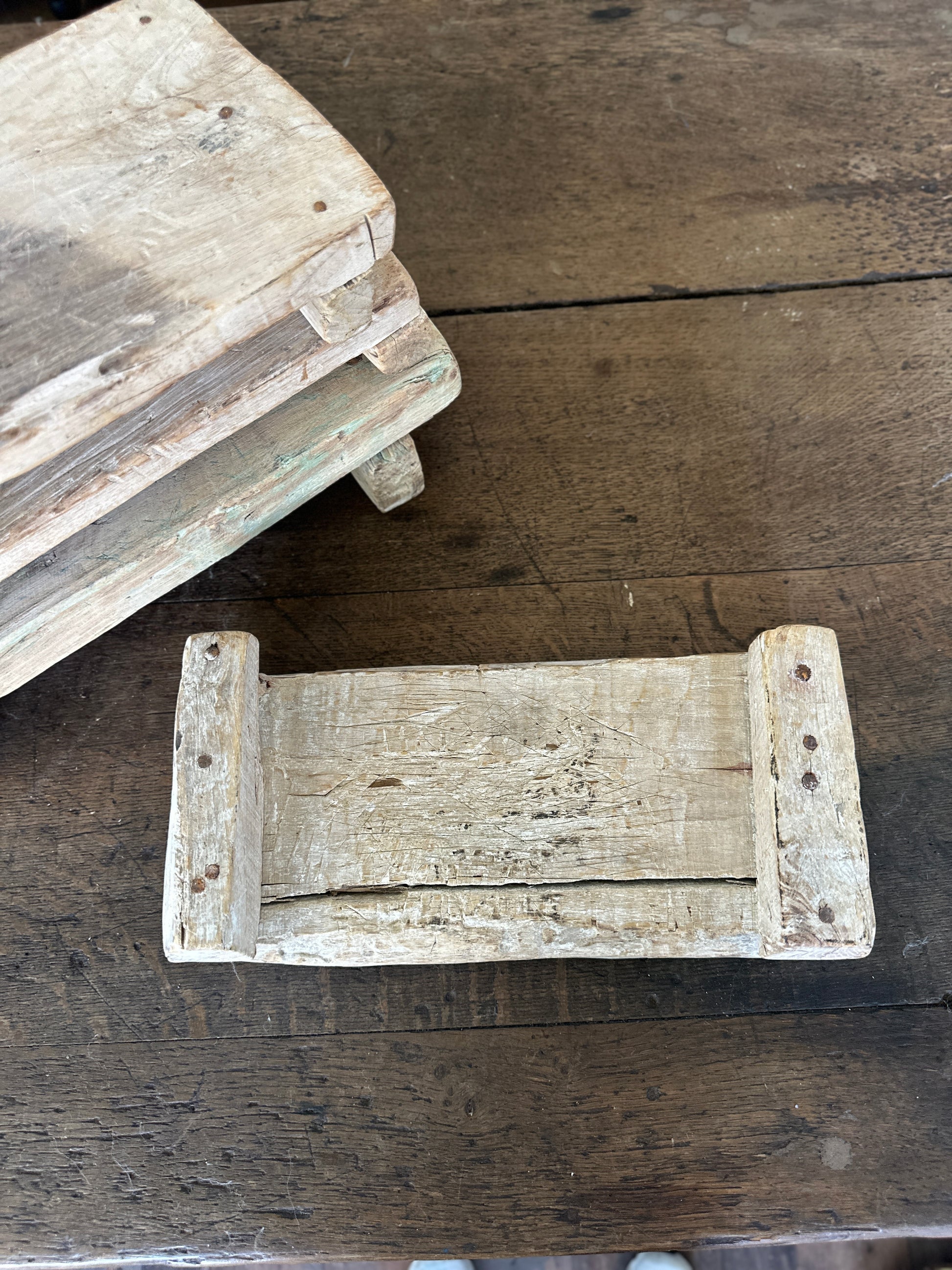 Found Reclaimed Wood Pedestal Tray