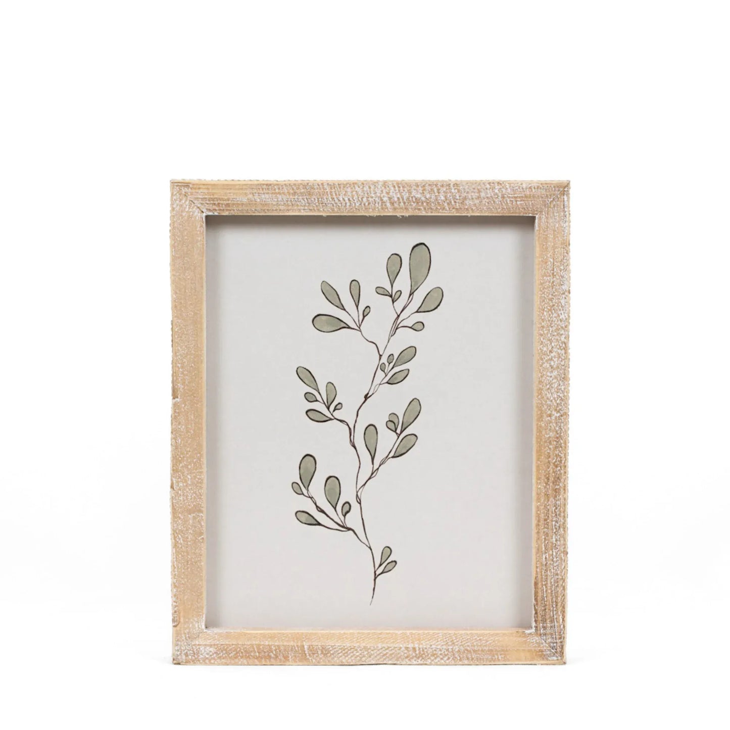 Framed Botanical Wall Art with Rustic Wood Frame