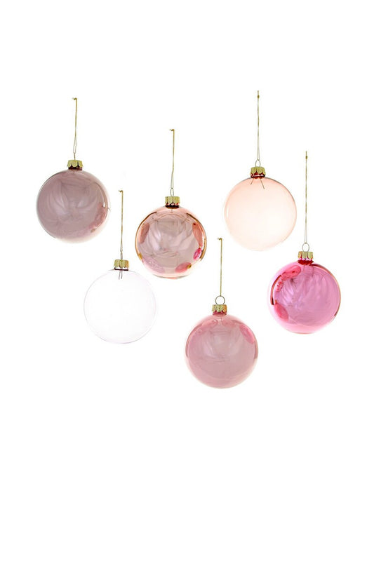 6 Large Assorted Rose  Pink Ornaments from Cody Foster