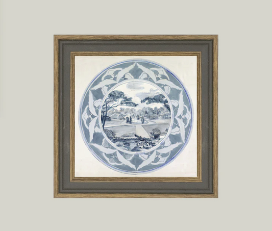 Garden View Design Framed Vintage Art