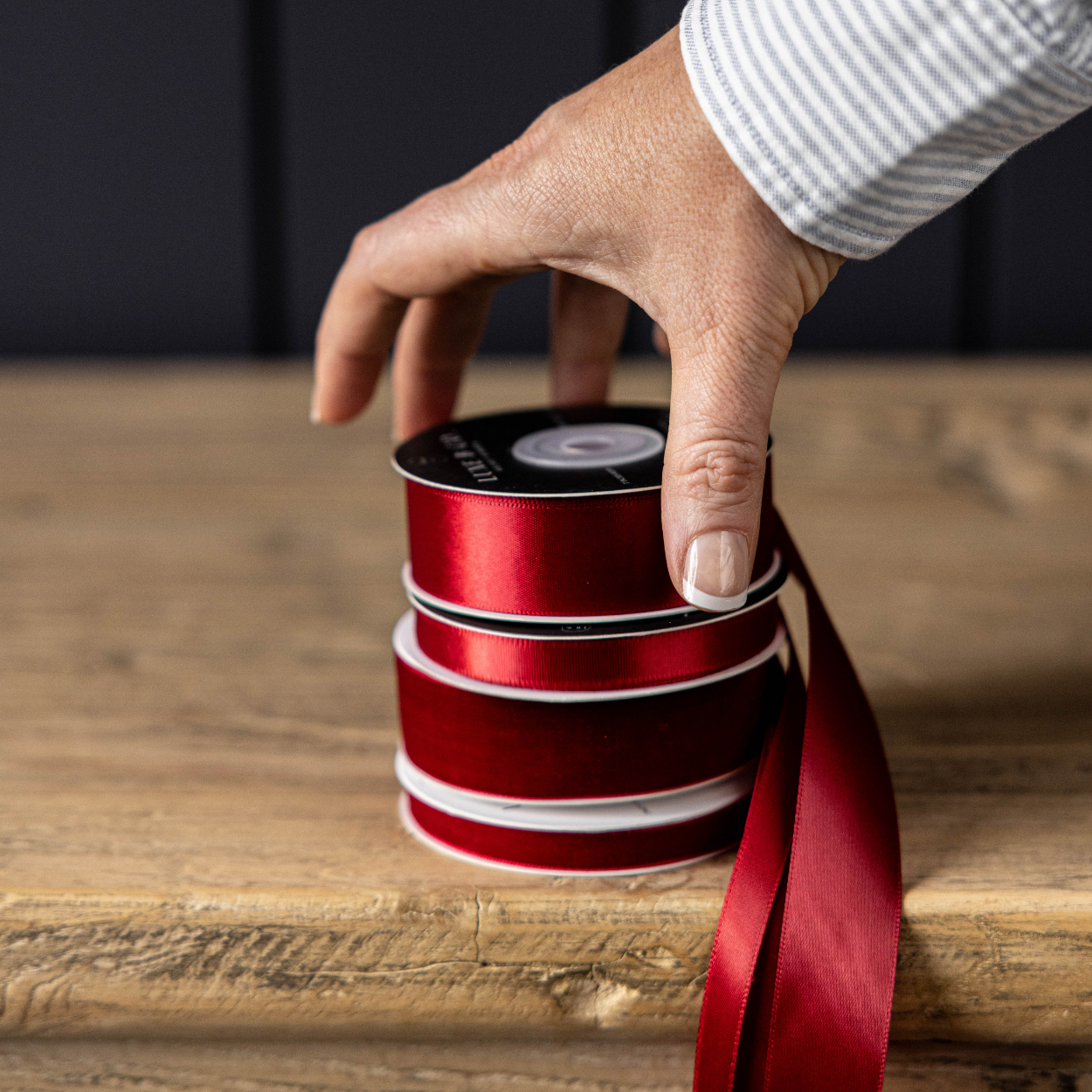 Garnet Red Velvet Ribbon in Two Sizes