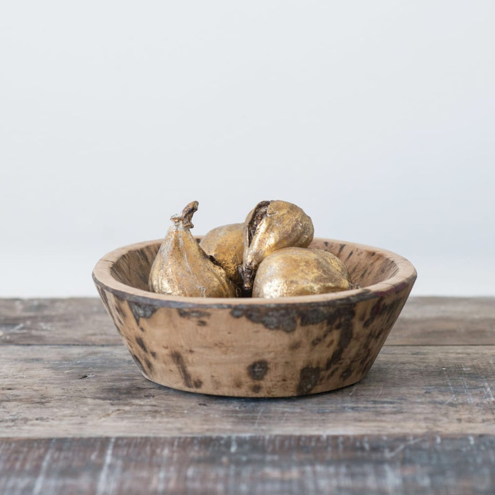 Resin Figs with Antique Finish, Set of 5