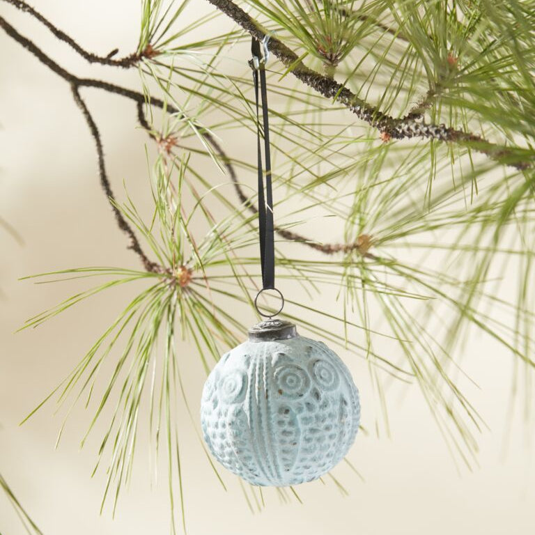 Grayish Blue Noctua Ornament  in Two sizes