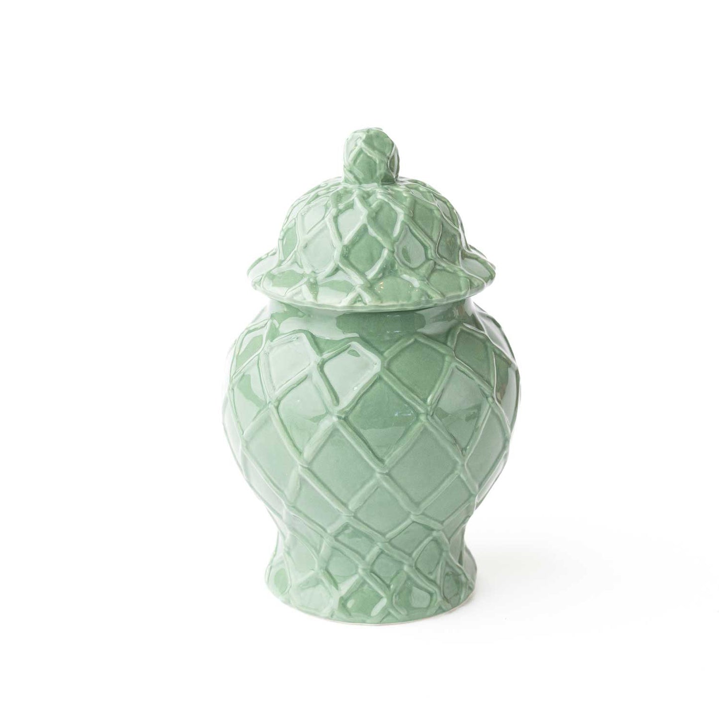 Green Textured Ginger Jars - Three Sizes