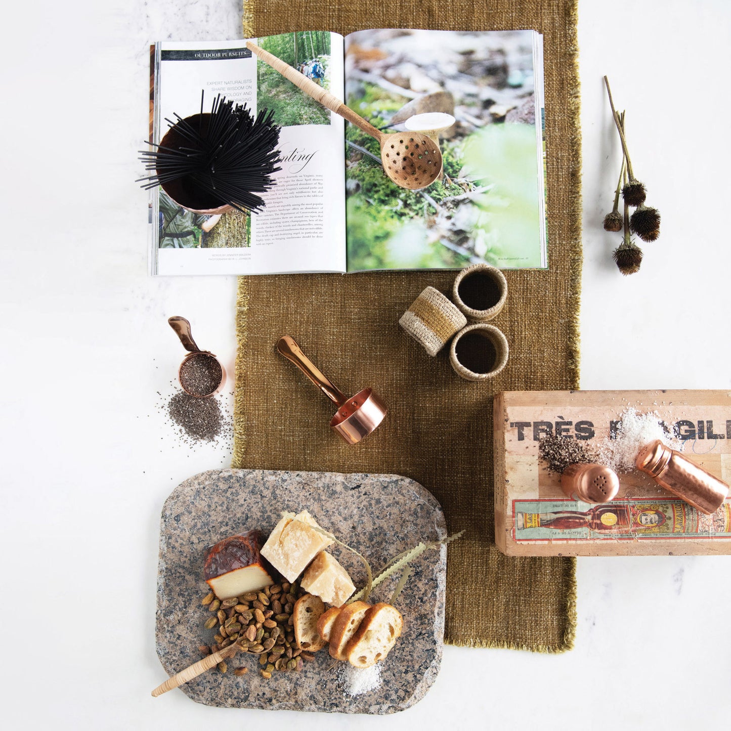 Hammered Stainless Steel Salt and Pepper Shakers Set - Rustic Modern Kitchen