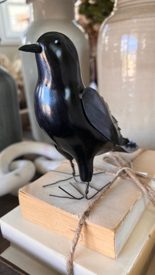 3" Black Scary Crow