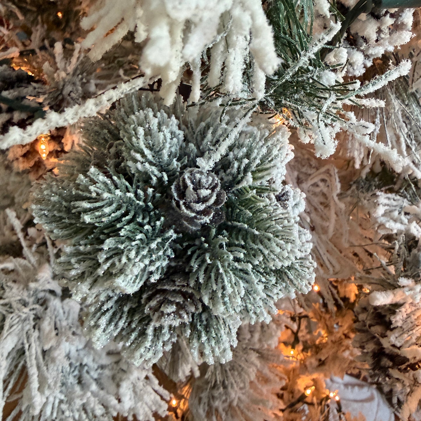 Snowy Pinecone Ball 5.5 Inch - Winter Home Decor