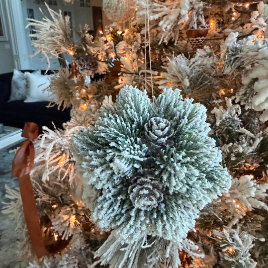 Snowy Pinecone Ball 5.5 Inch - Winter Home Decor