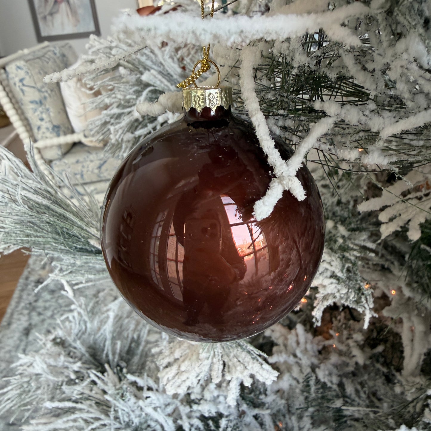 Cody Foster Large Brown Glass Ornament - 3" (6 Shades Available)