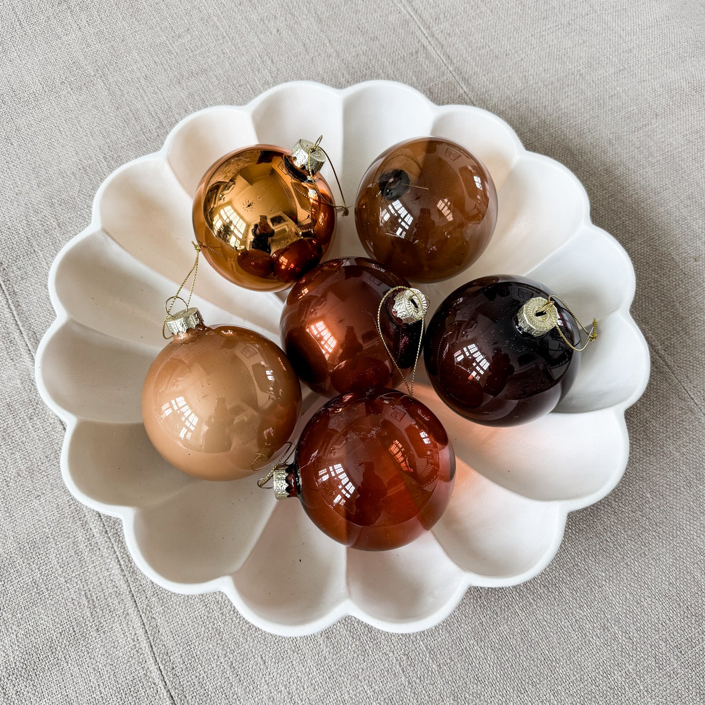 Cody Foster Large Brown Glass Ornament - 3" (6 Shades Available)