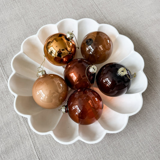 Cody Foster Large Brown Glass Ornament - 3" (6 Shades Available)