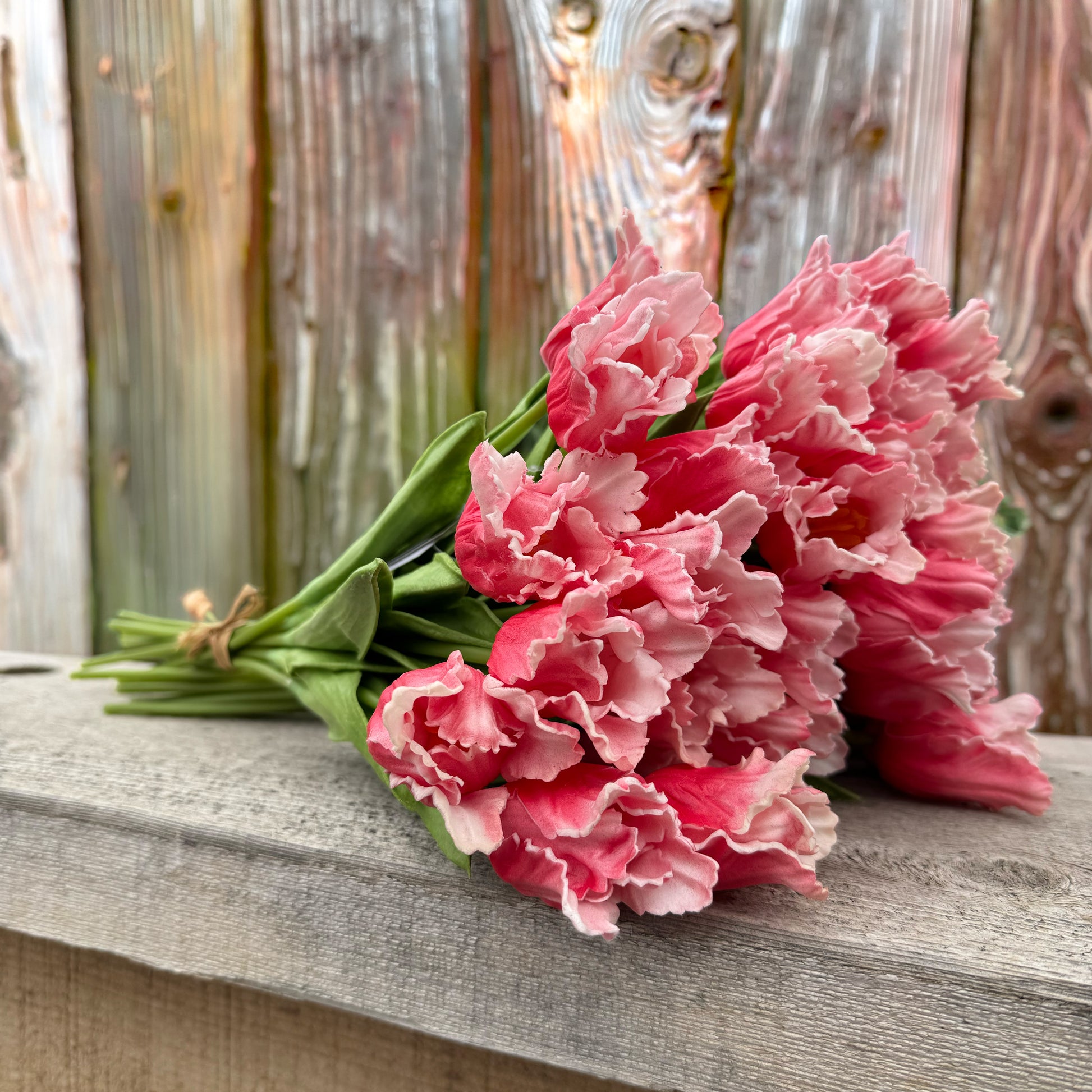 Rose Real Touch Parrot Tulip Bundle 13" - 12 Stems Artificial Flower