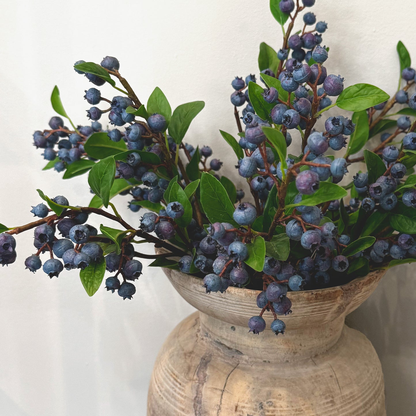 Artificial Blueberry Pick 21 Inch - Faux Berry Stem for Floral Arrangements