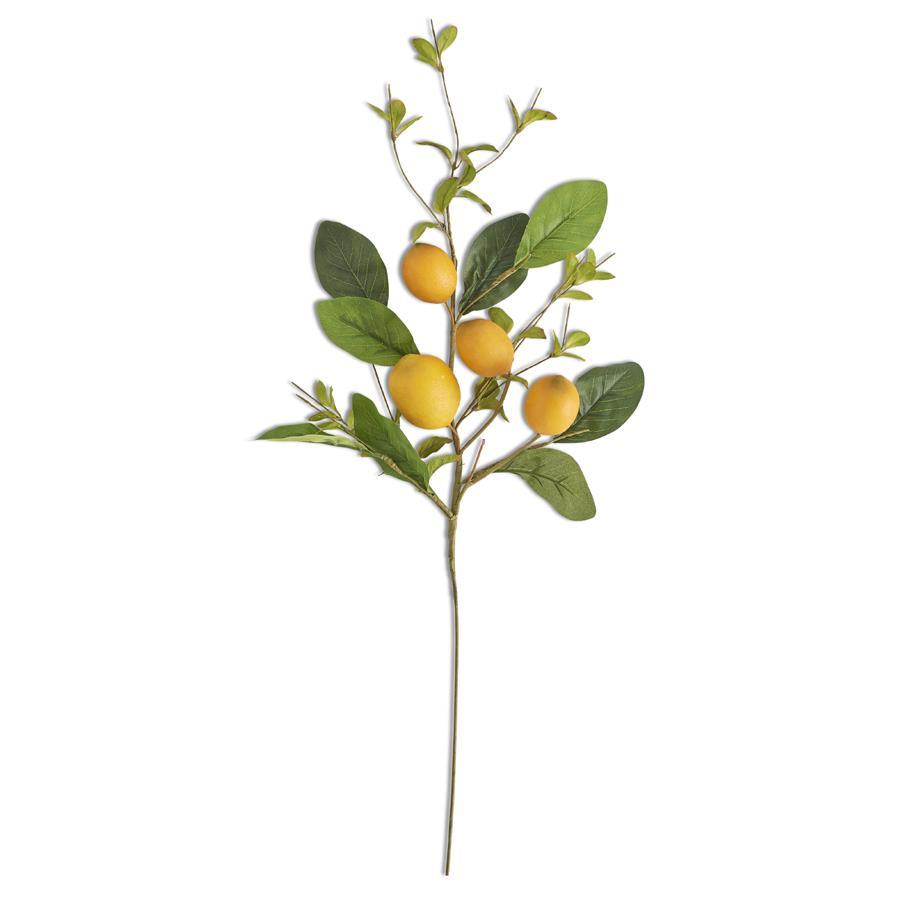 A 28 inch stem with a combination of yellow lemons and green foliage.