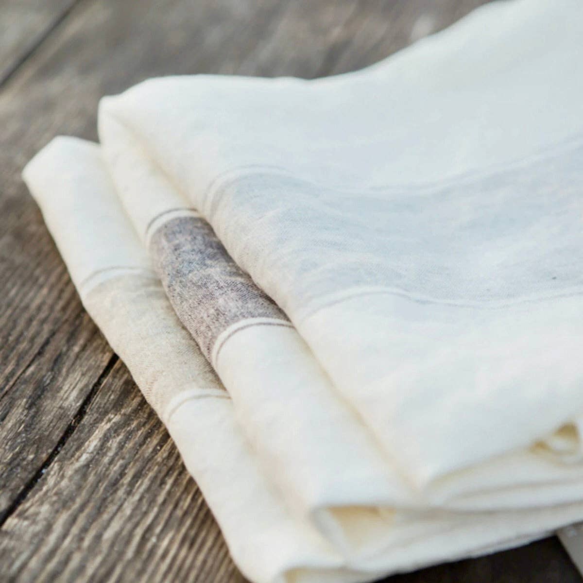 Libeco Belgian Linen Tea Towel 27" x 27" - Ajaccio Stripe, 3 Colors
