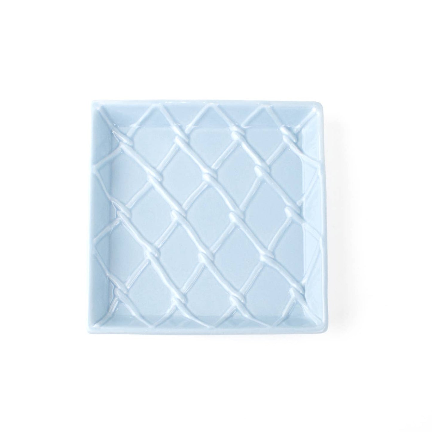 Light Blue Textured Beverage Napkin Tray square shape