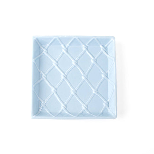 Light Blue Textured Beverage Napkin Tray square shape