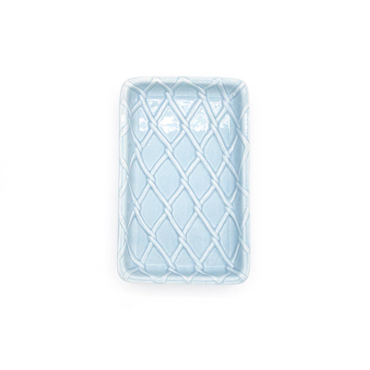 Light Blue Textured Soap Dish