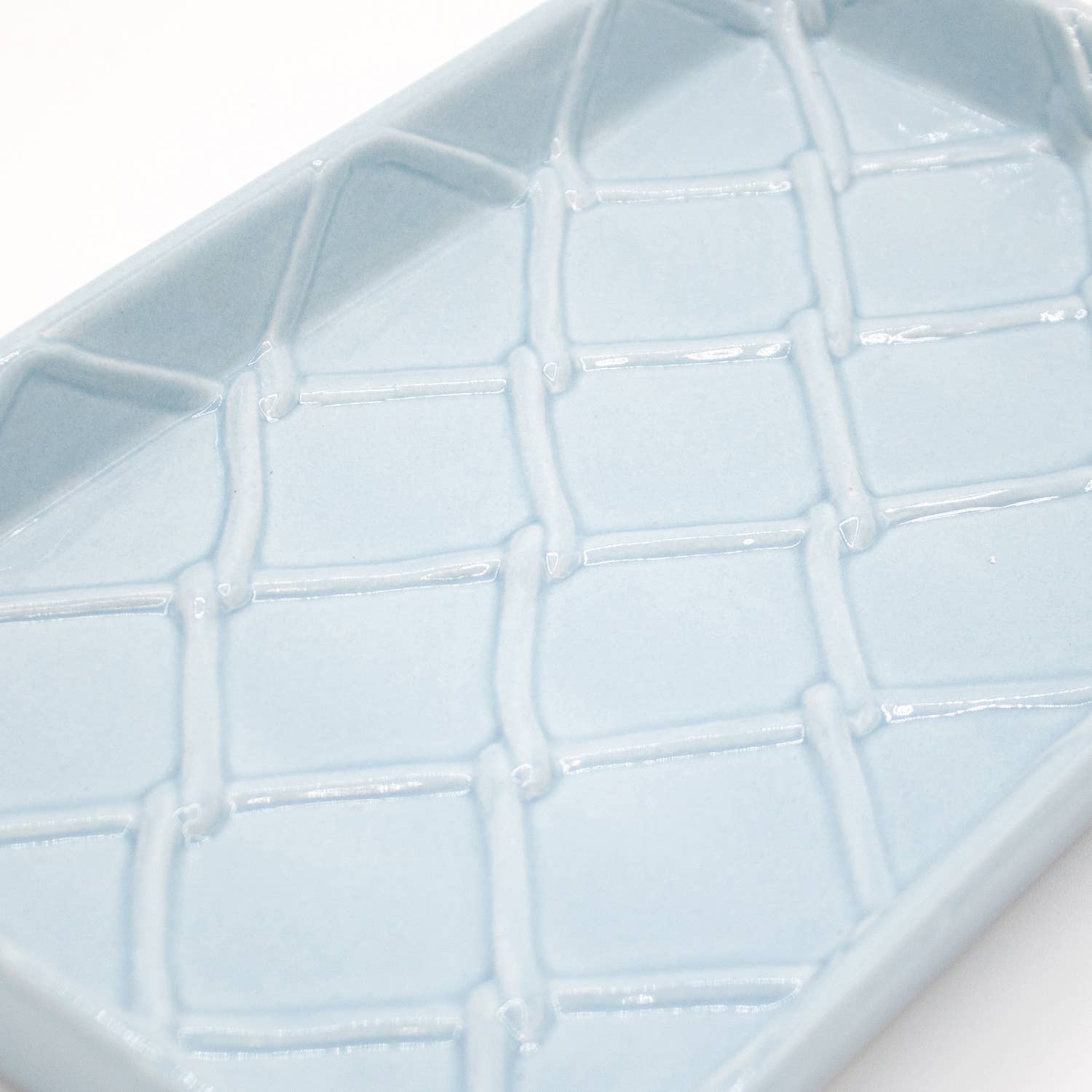 Light Blue Textured Soap Dish