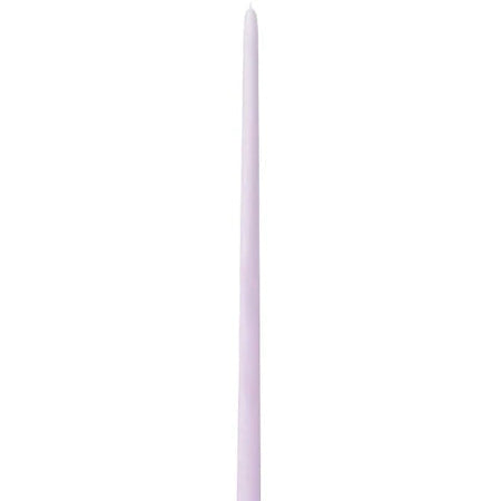A single light purple taper candle