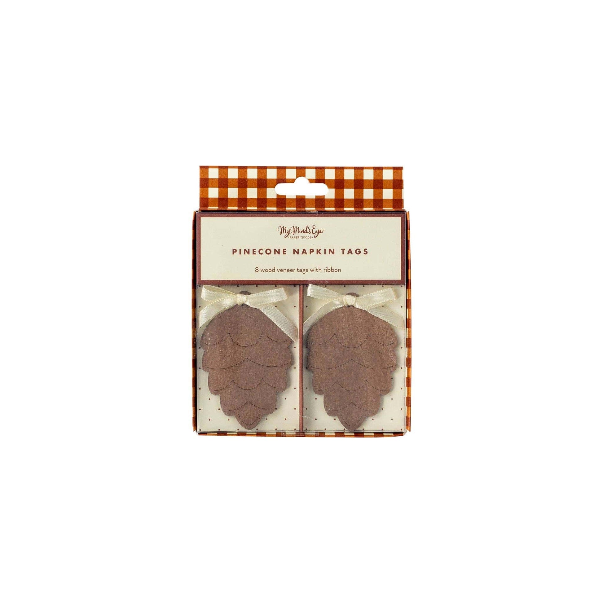 Pack of pinecone-shaped napkin tags 