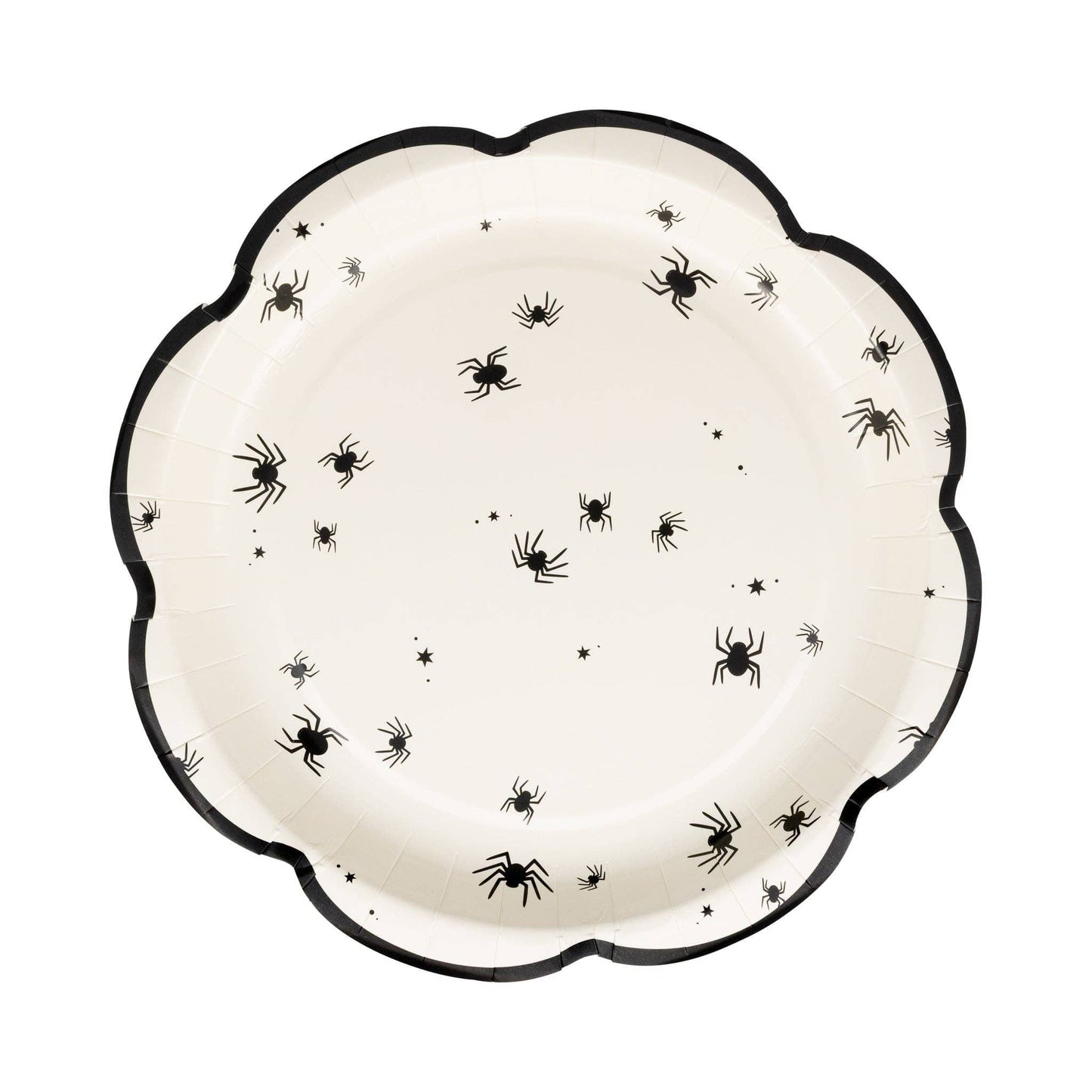 Decorative plate with spider design on a white background