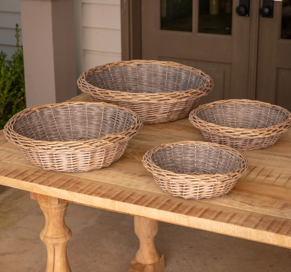 Nested Willow Basket Bowls in Four Sizes