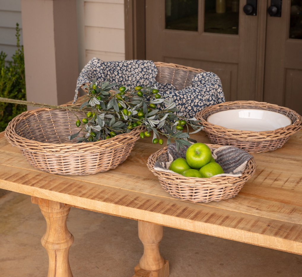 Nested Willow Basket Bowls in Four Sizes
