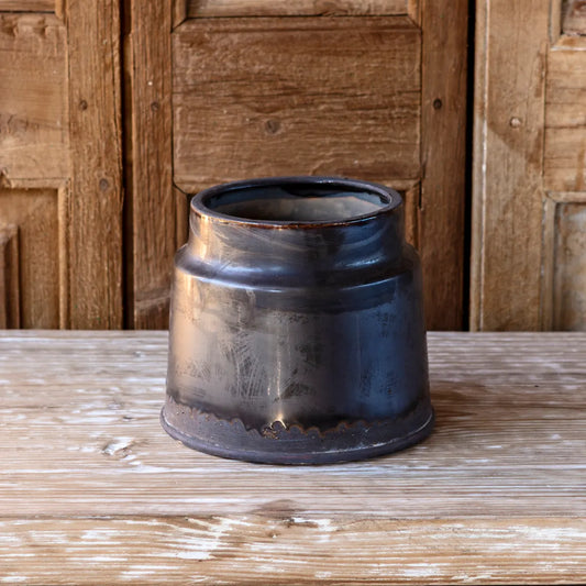 SMOKED GLAZED POTTERY ARTS AND CRAFTS VASE