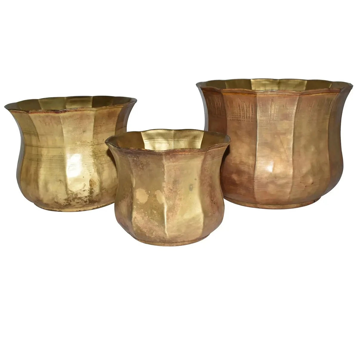 ANTIQUED GOLD BULB PLANTERS