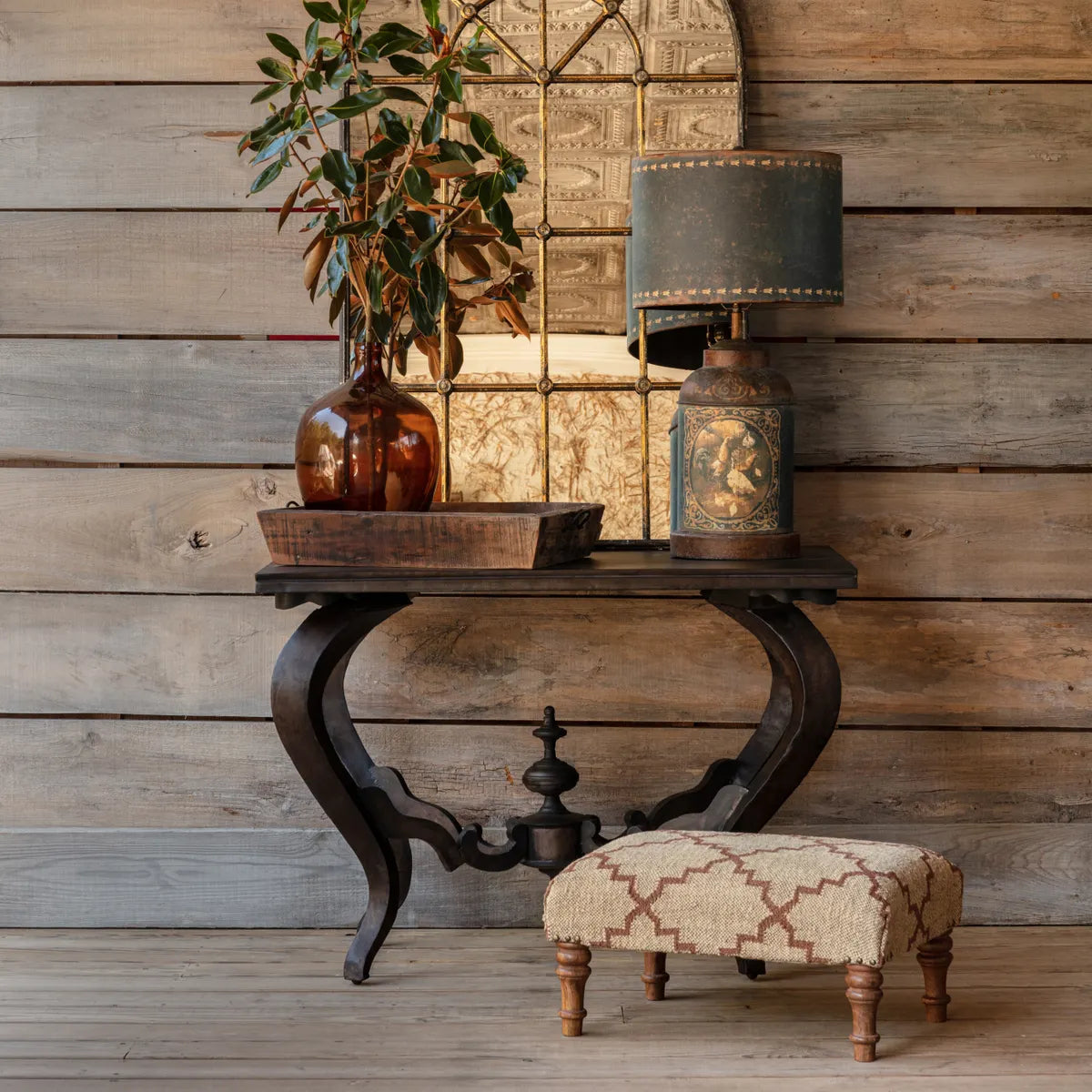 NURSERY RUSTIC WOOD AND IRON TRAY