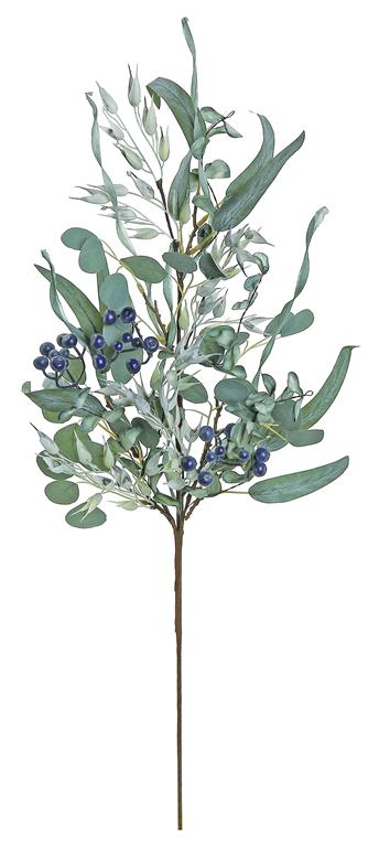 EUCALYPTUS, OATS & BLUEBERRY SPRAY, 31", SAGE/BLUE