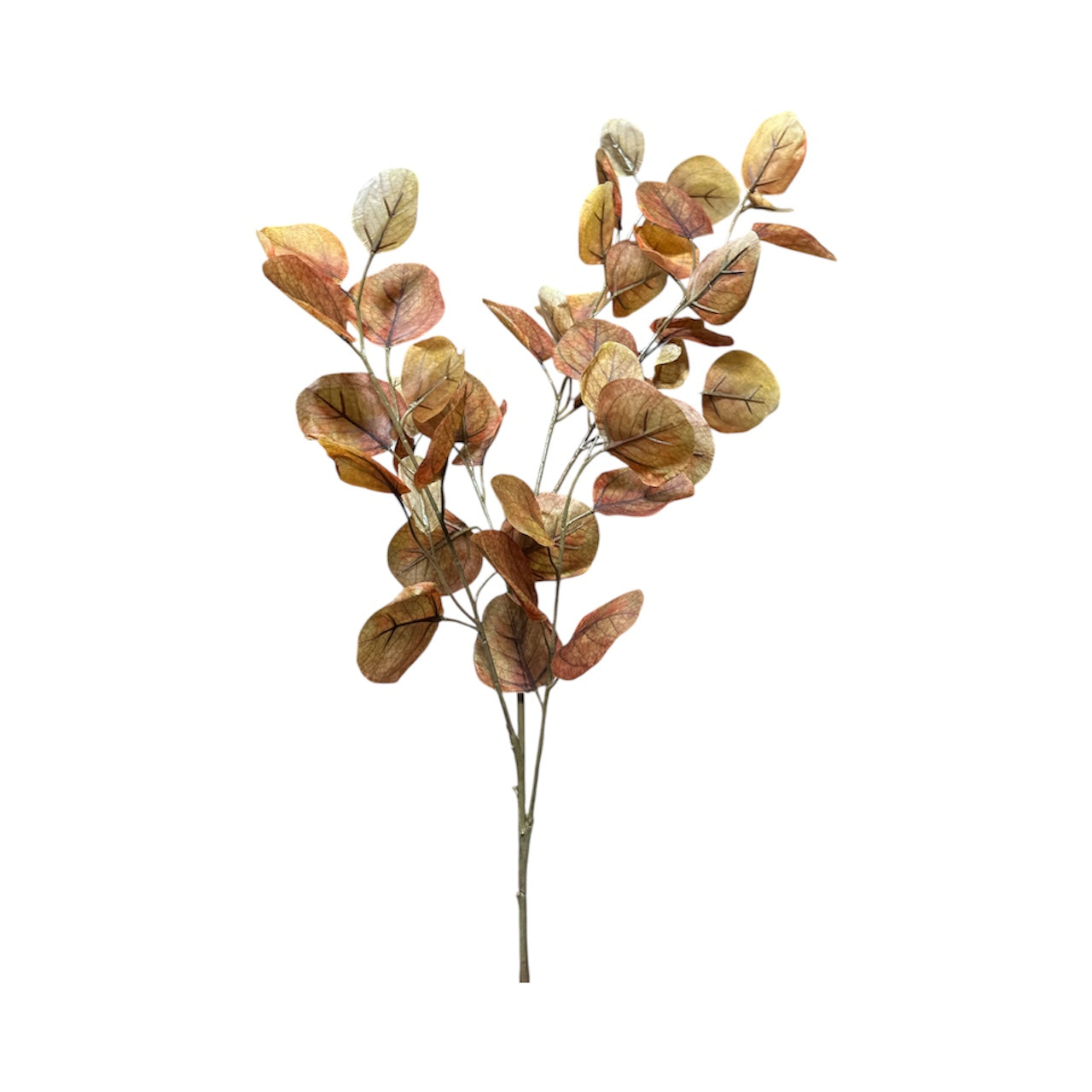 36" Eucalyptus Fall Leaf Spray on Burnt Orange