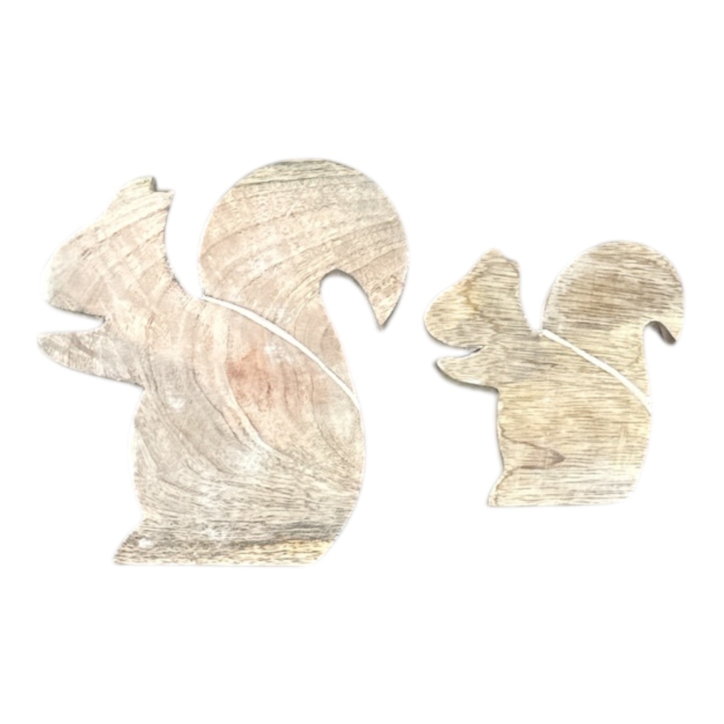 Mango Wood Cutout Squirrels - Two Sizes