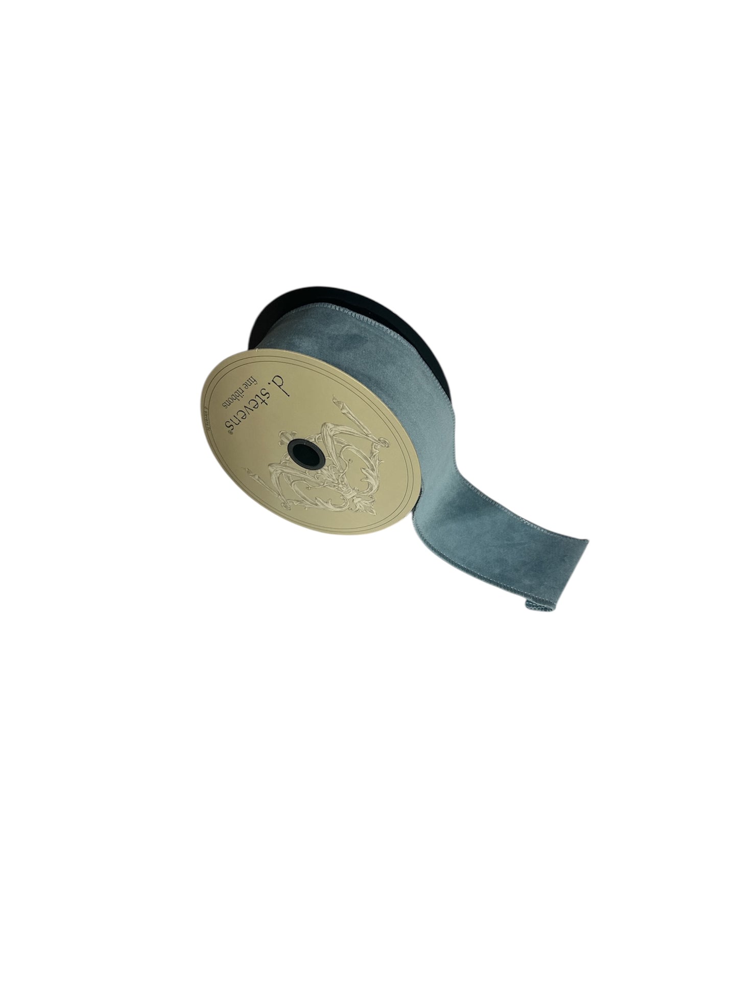 2.5" French Blue Velvet Taffeta Wire-Lined Ribbon