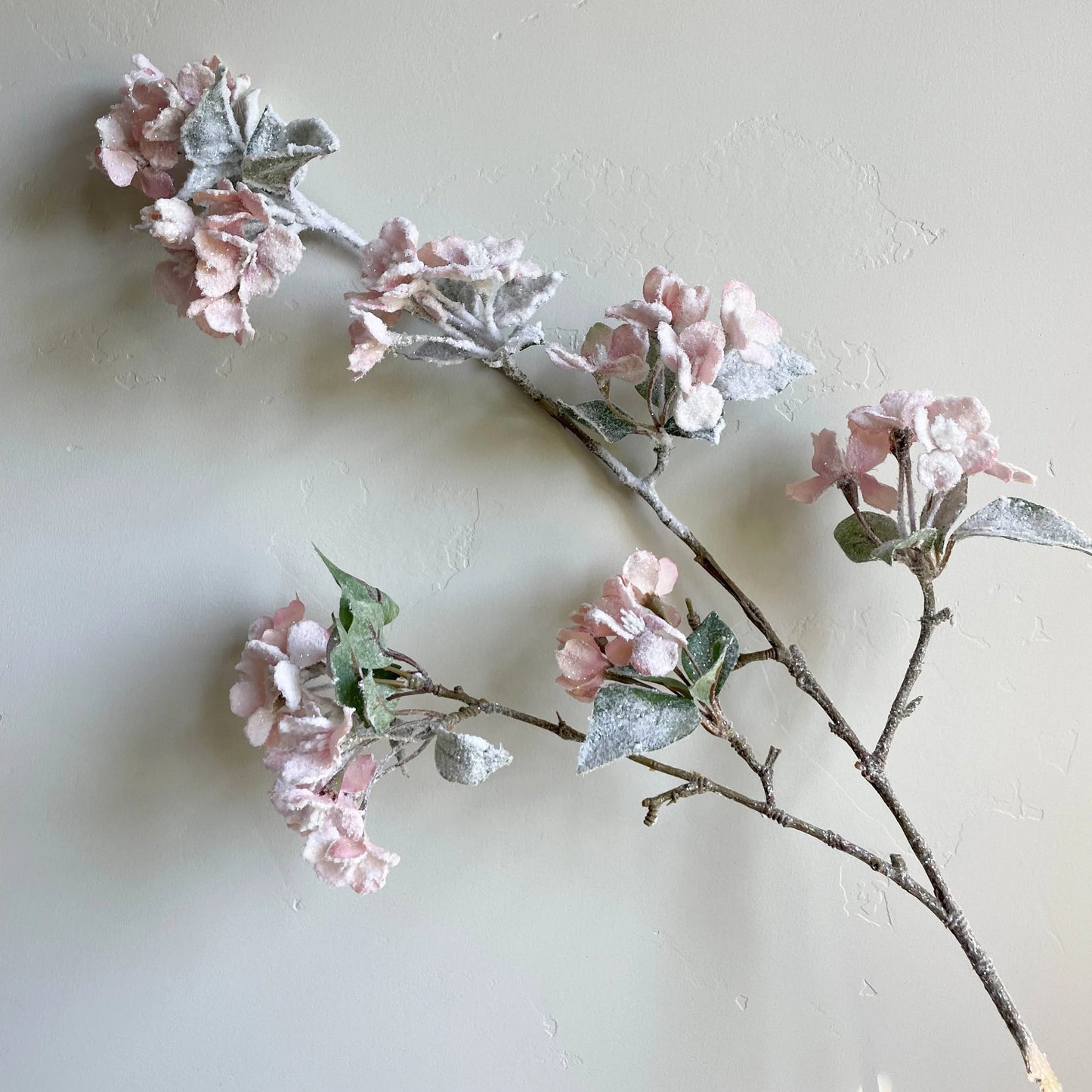 Pink Snowed Quince Blossom Spray 35" - Artificial Winter Branch