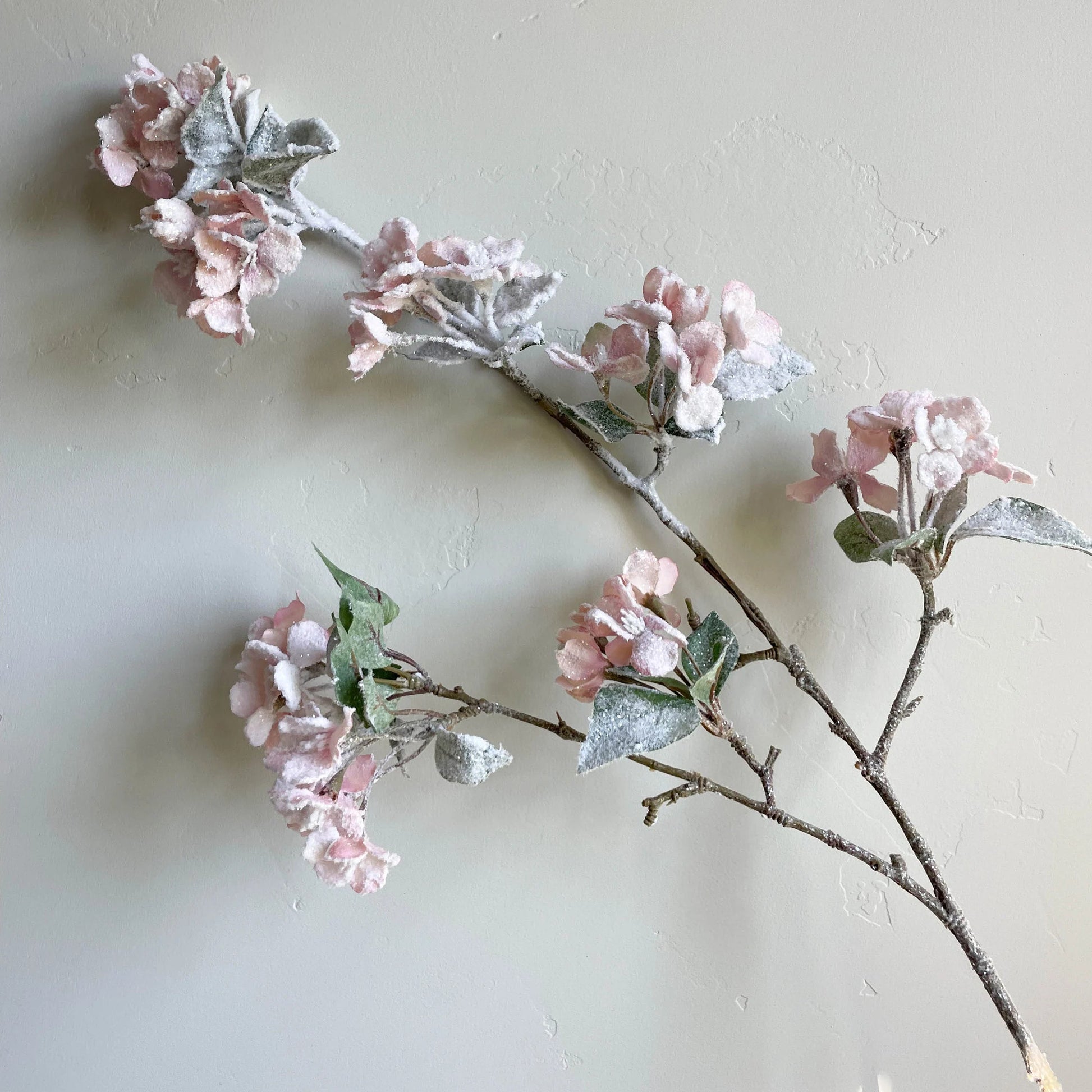Pink Snowed Quince Blossom Spray 35" - Artificial Winter Branch