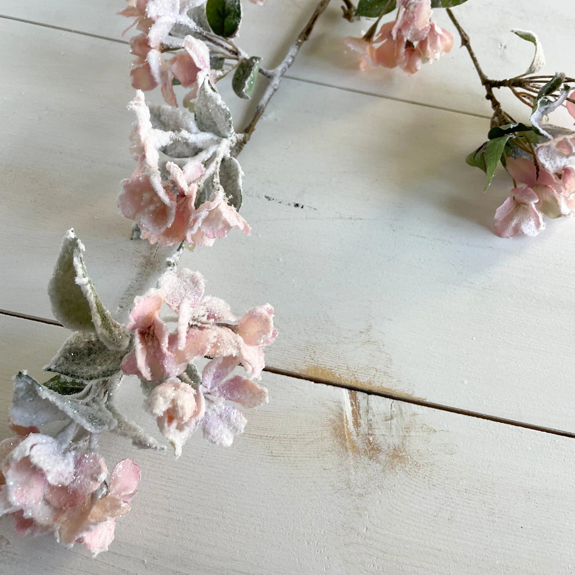Pink Snowed Quince Blossom Spray 35" - Artificial Winter Branch