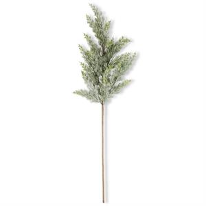 A 42 inch artificial powdered real touch cedar branch used for holiday decorating.