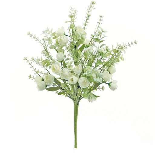 RANUNCULUS & EUCALYPTUS BUNDLE, 20", CREAM