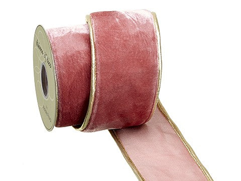 4″W x 5yd Velvet Ribbon Mauve