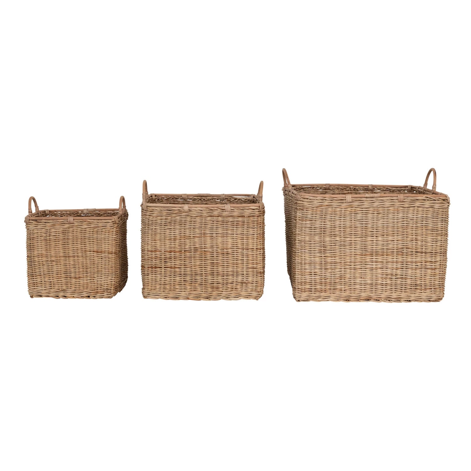 Rattan Baskets w/ Handles, 3 Sizes